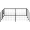 Dog Kennel Black 43.1 ft¬≤ Steel