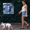 Dog Poop Bag Dispenser with 4 Rolls of 15 Bags in Each. Green Dog Poop Bag Holder with Flashlight for Leash. Plastic Dog Bag Dispenser with Carabiner